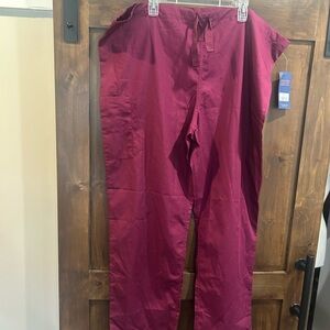 E899 Cherokee 4100 Unisex Scrub Pants Size XL WINW Wine